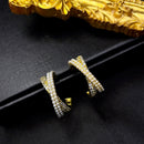 Criss Cross Pearl Hoop Earrings