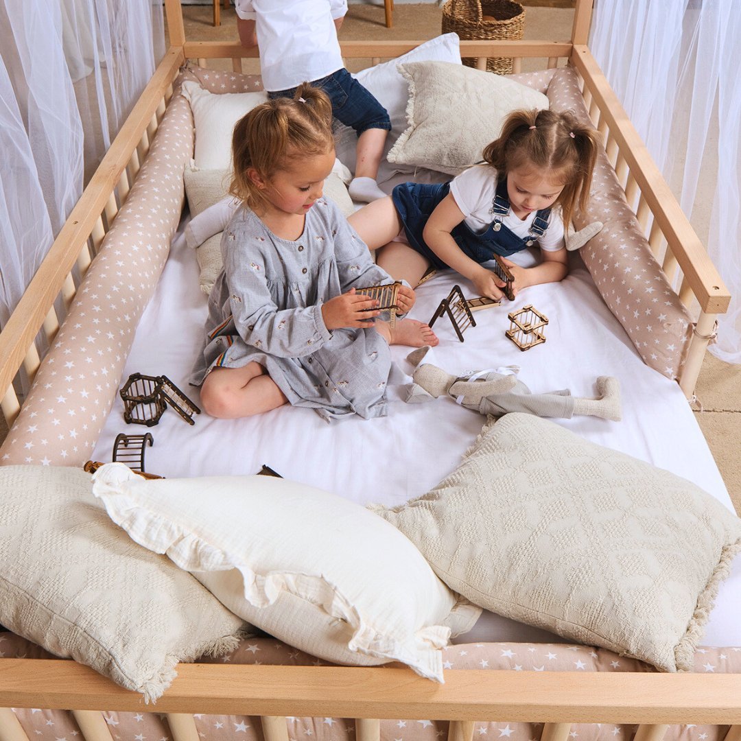 Twin Size Montessori House Bed for Kids with Fence